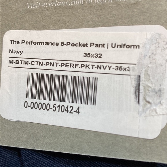 NWT Everlane The Performance Men's Uniform Navy 5-Pocket Pant 35 x 32 - Picture 6 of 12